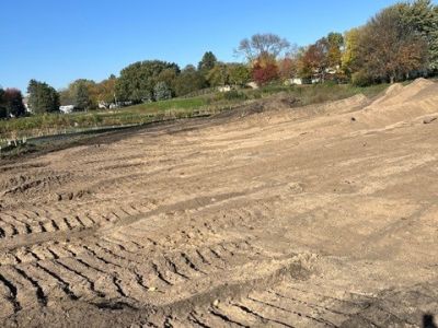 Exposed sand profile of golf green